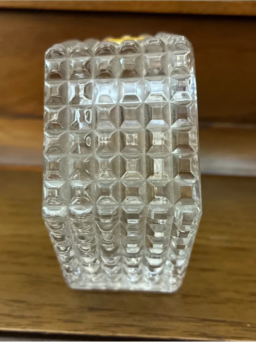Staiger Quartz Lead Crystal Clock 3.75” Hexagon Desk Clock Germany Beautiful